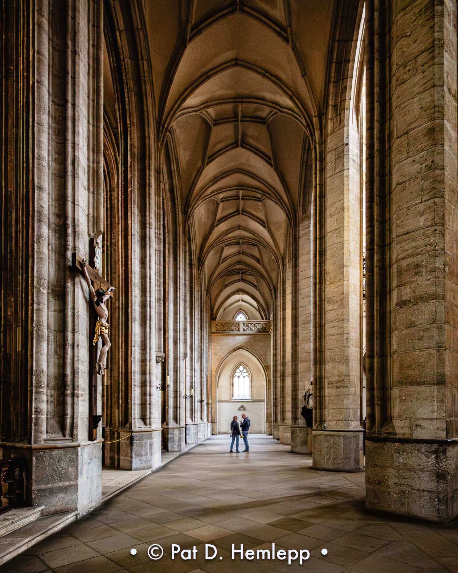 A view of a corridor in St. Barbara's Cathedral, Kutna Hora, Czech Republic. Construction began on the church in 1388.