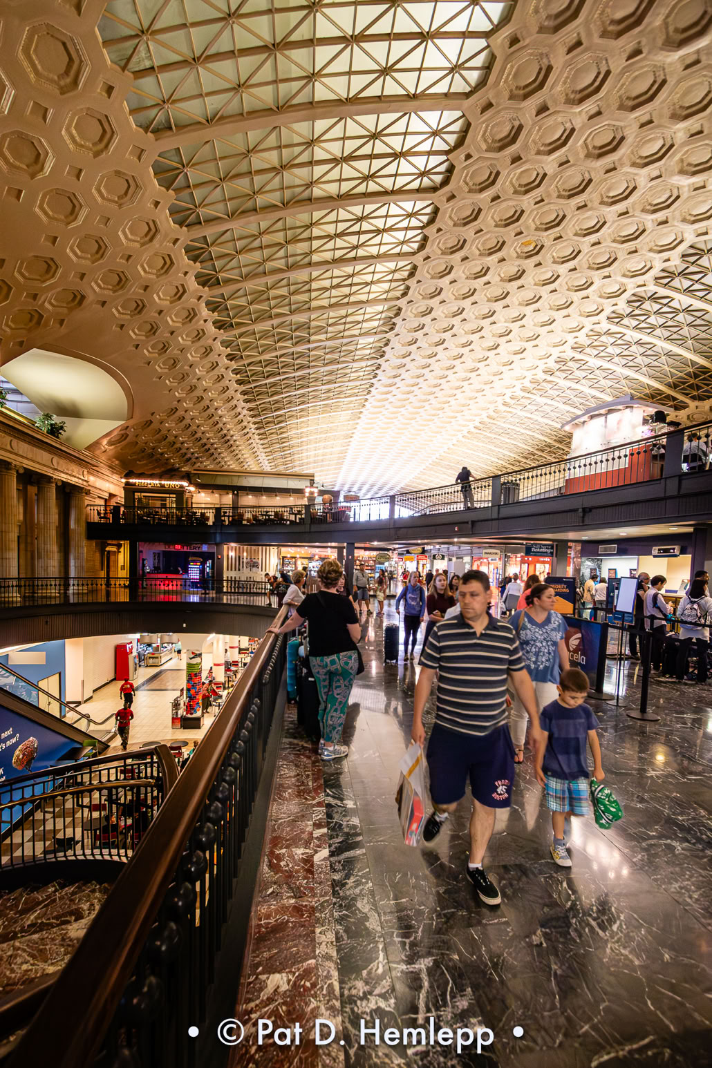 Visitors walk through Union Station in Washington, D.C.